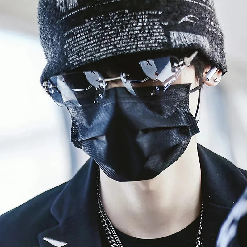 张峻豪同款墨镜男时髦无框先锋未来造型感y2k太阳眼镜2025年新款