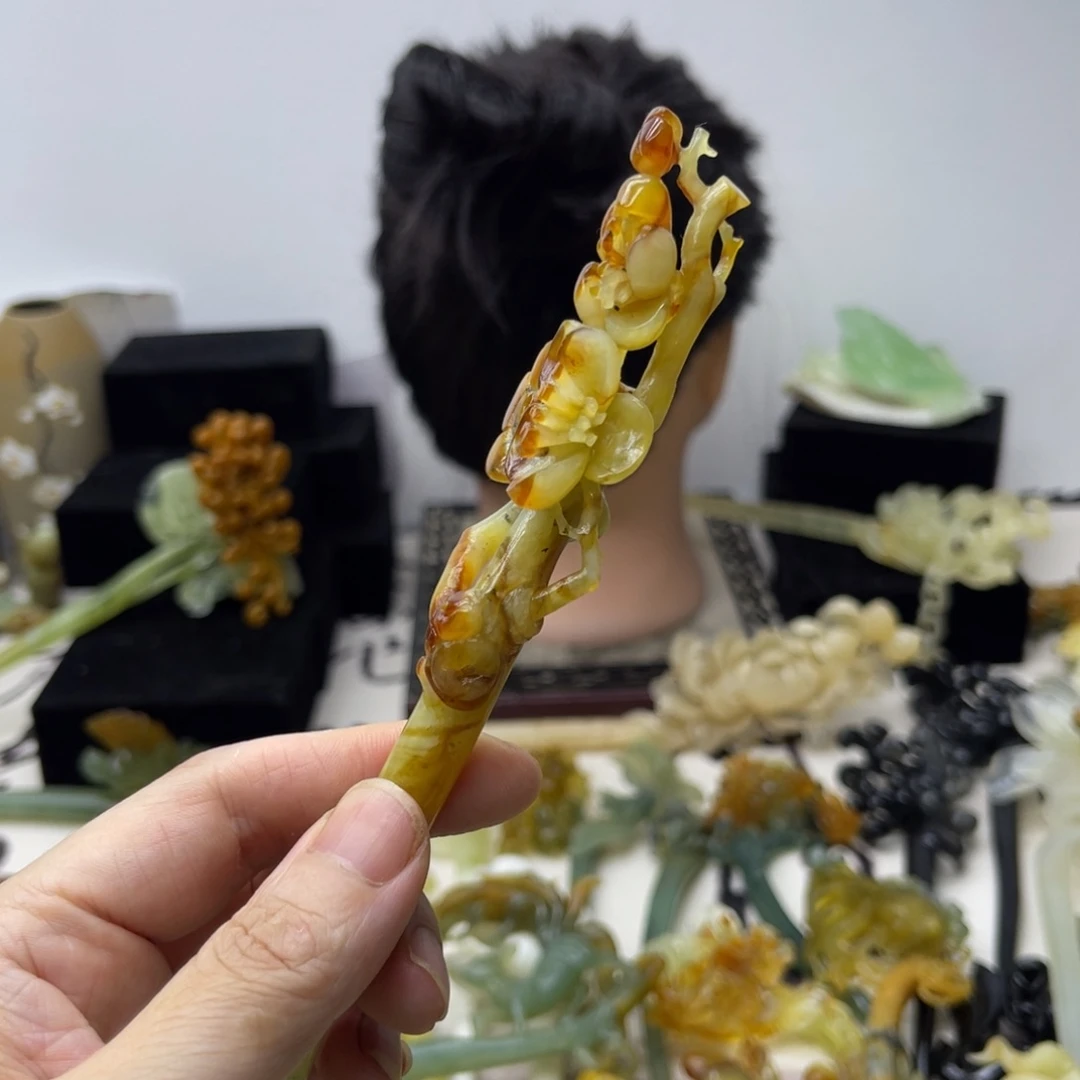 【闪购商品】蛇纹石玉未镶嵌发饰丽*丫