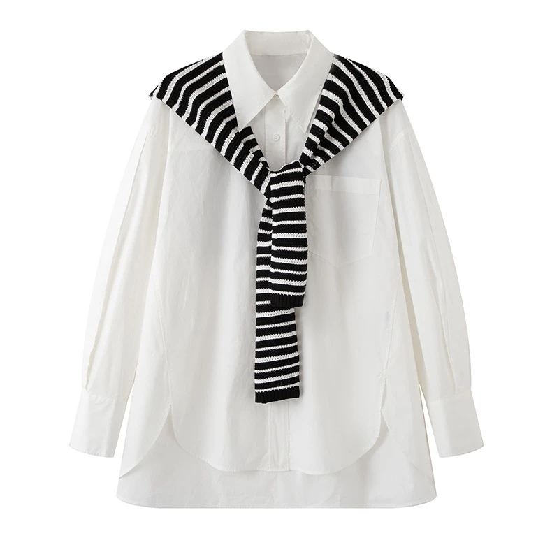 艾家商场同款2025女装早秋季新品款两件套衬衫外套上衣女3117