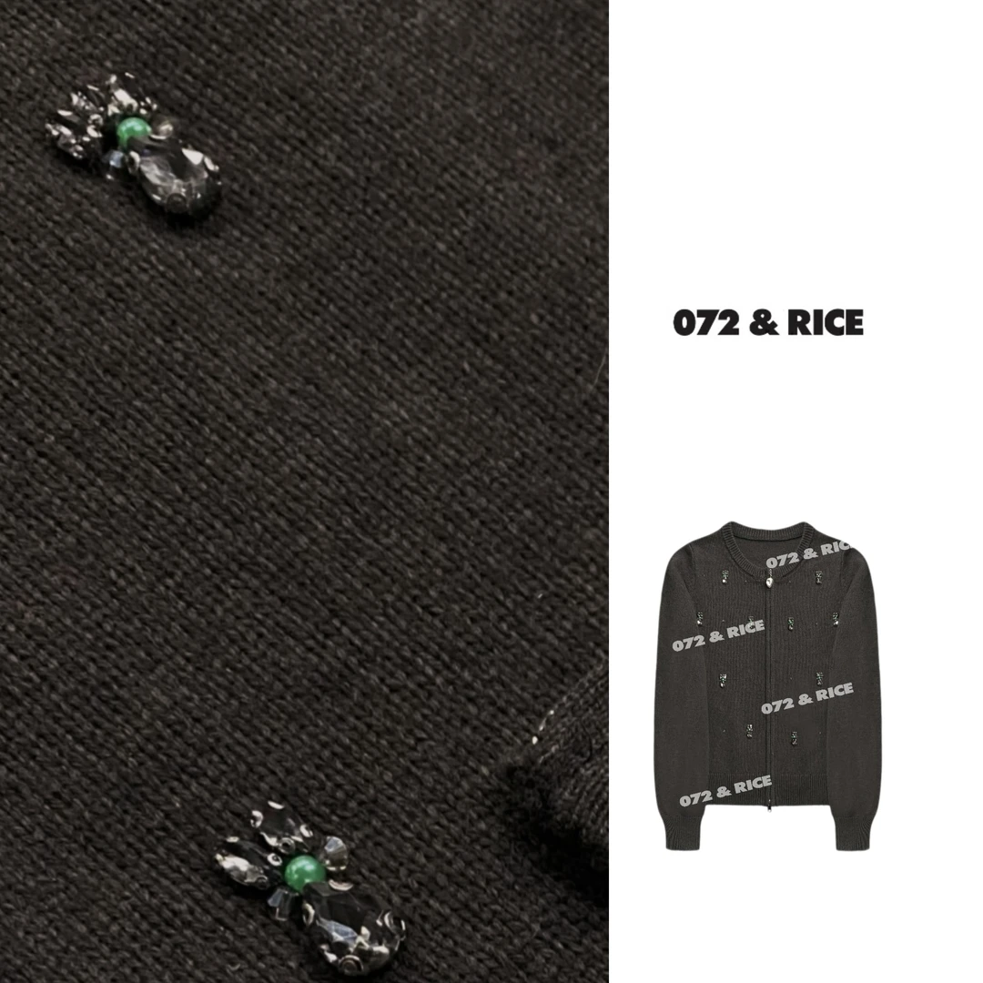 072 & RICE【有余】秋冬休闲圆领拉链长袖针织开衫 31LE097 618FF