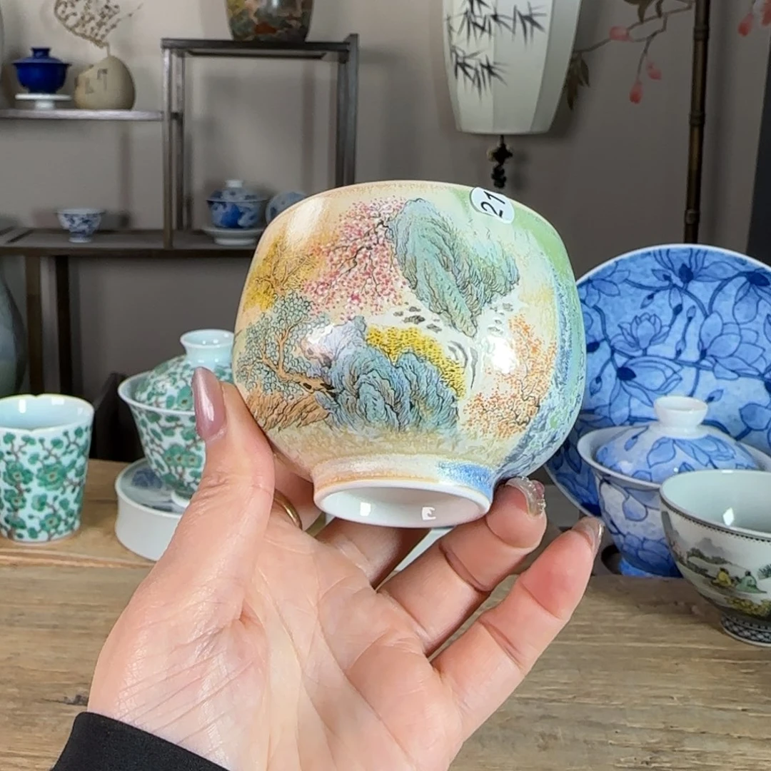 杯景德镇陶瓷柴烧多人