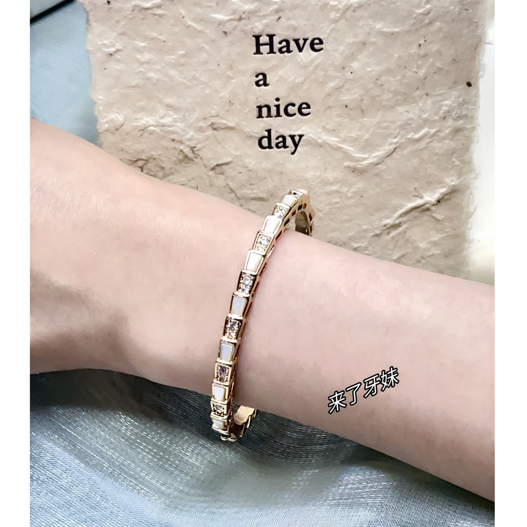 铜合金锆石手链 YM【贝贝蛇手镯SL076】百搭设计感轻奢气质简约