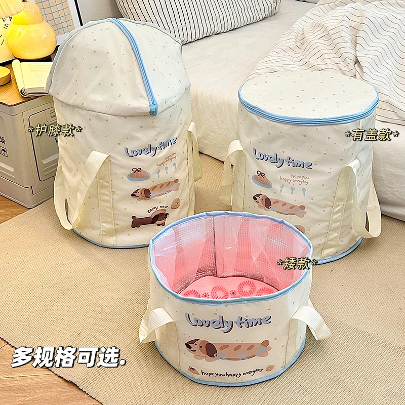 泡脚桶家用可折叠便携式加厚保温养生过小腿足浴袋宿舍洗脚盆神器