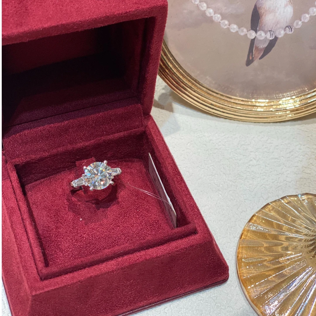 实验室培育钻石18k【0.5-10ct】高端定制品质甄选圆钻三生石