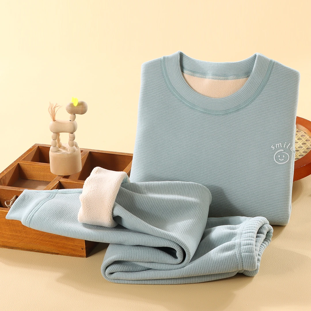 【校服神器】520克7A抗菌加绒加厚儿童青少年奥利绒家居服亲子套装