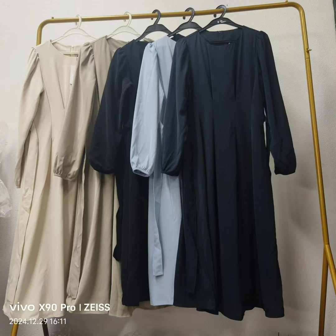 唯琳剪标 5仓D2-6-2977款 圆领长袖连衣裙