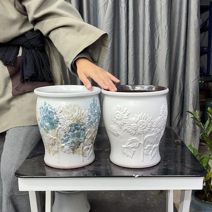19×21-发四个--粗陶花盆有孔-买买买