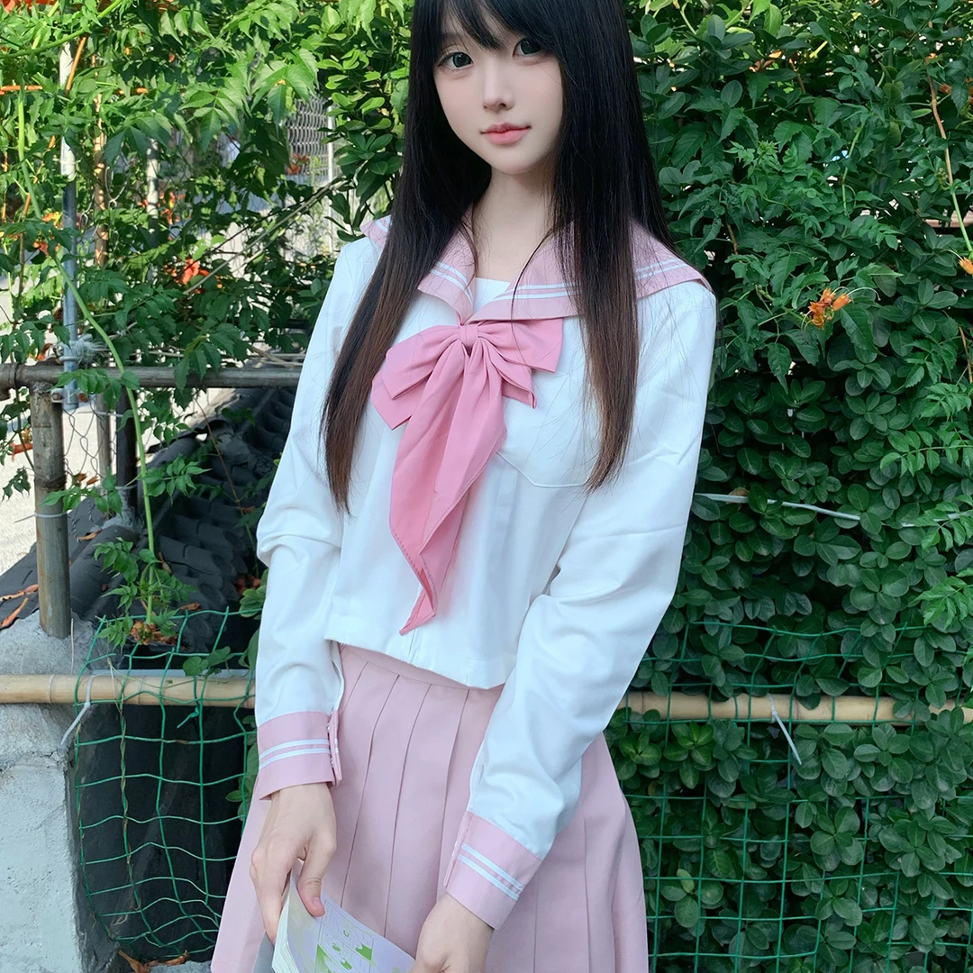 林间萌象原创jk制服套装正版日系粉二本校供感学院风长袖jk水手服