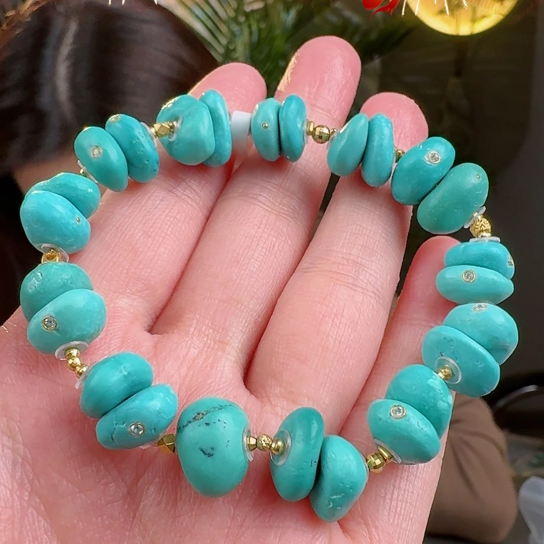 绿松石珠宝奇石18K金镶嵌