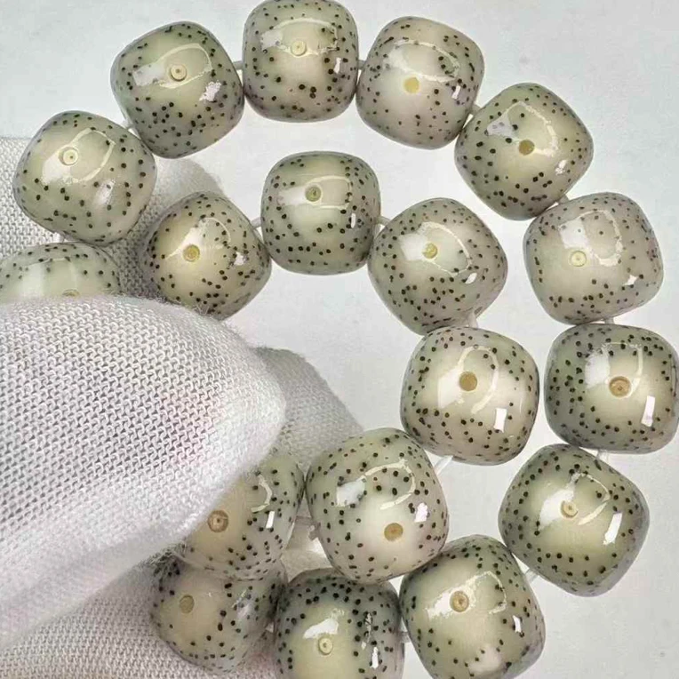 【大眼睛星点货】高端品质原生星月菩提10x11桶珠白冰质感通透