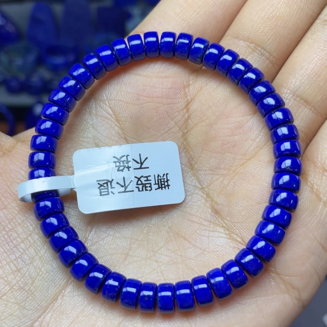 青金石未镶嵌6×3mm直切药片手串