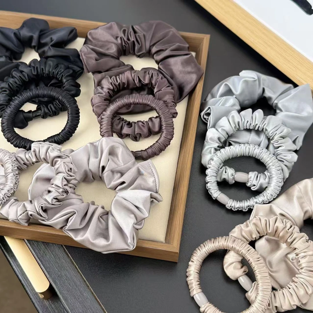 高级感缎面小肠发圈高弹力耐用橡皮筋女扎头发绳时尚绑丸子头头绳