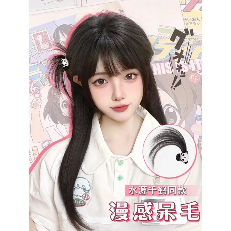 迷你抓夹丸子头双鸡毛发夹一体式发饰cos神器假发包辫子直发马尾