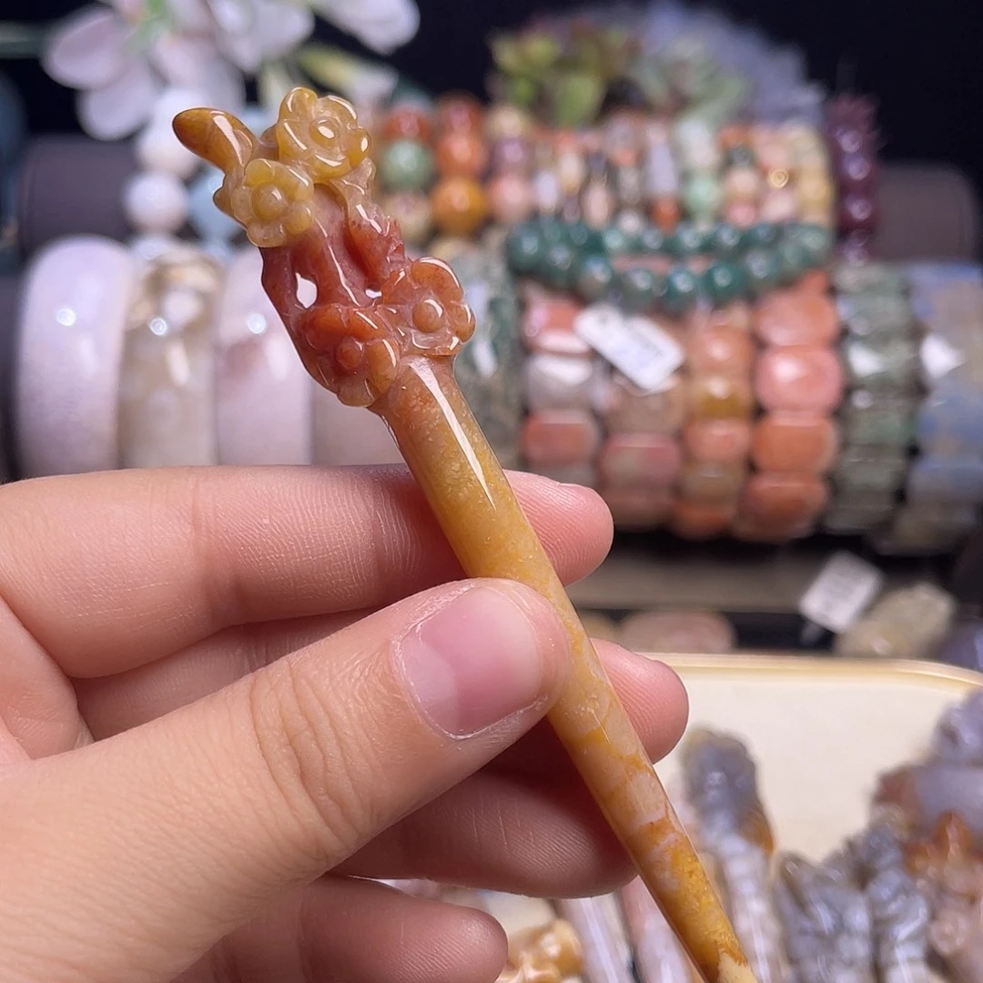 硅化玉未镶嵌手镯发簪168米拍两单