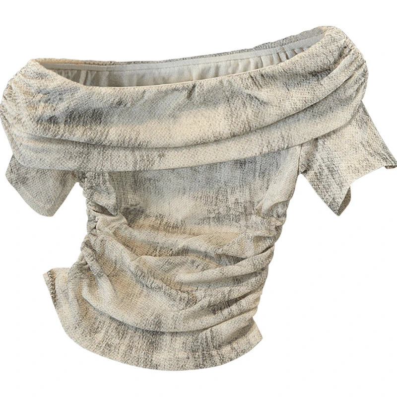 丝柏舍2025夏季新款女装修身显瘦时尚短袖一字肩打底衫S52B2122E