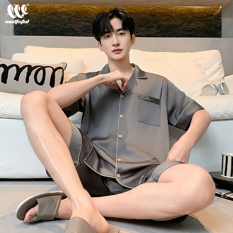 2025新款睡衣男士夏季冰丝薄款短袖夏天大码凉感家居服大码套装