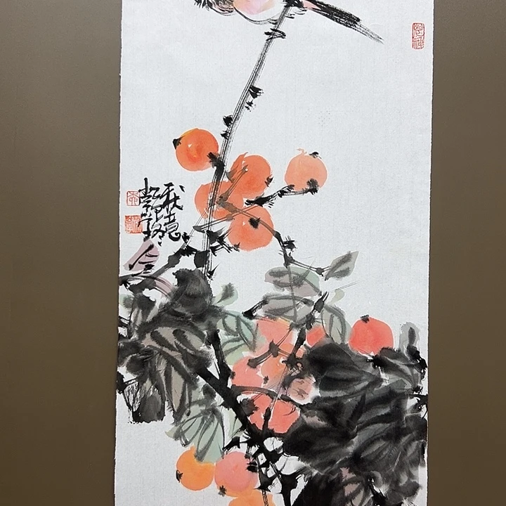 国画柳常学  手绘原创