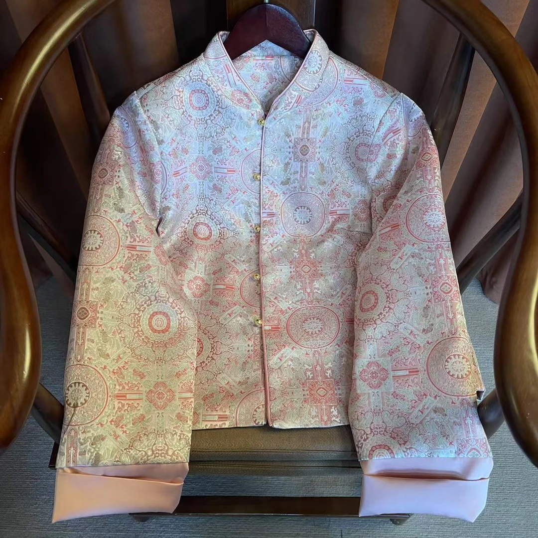 【执念】立领女士春季休闲百搭网红常规款外套重磅提花短外套时尚