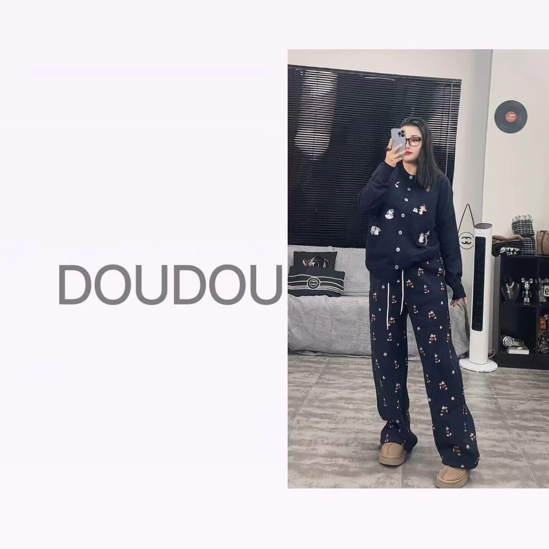 豆姐推荐   加绒卡通抽绳休闲裤6010