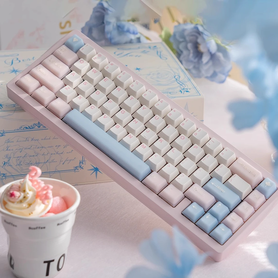 海盐汽水/白桃乌龙半透机械键盘键帽大全套ABS+PBT二色原厂高度