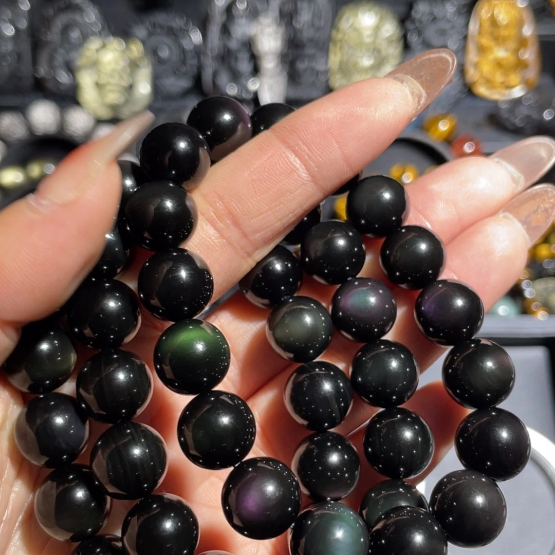黑曜岩手串未镶嵌J*F12m m