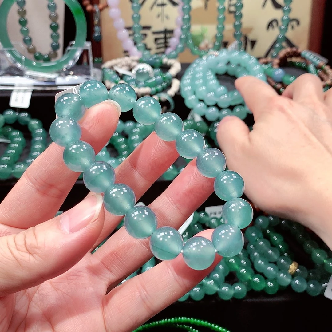 阳***g翡翠未镶嵌手链卡12