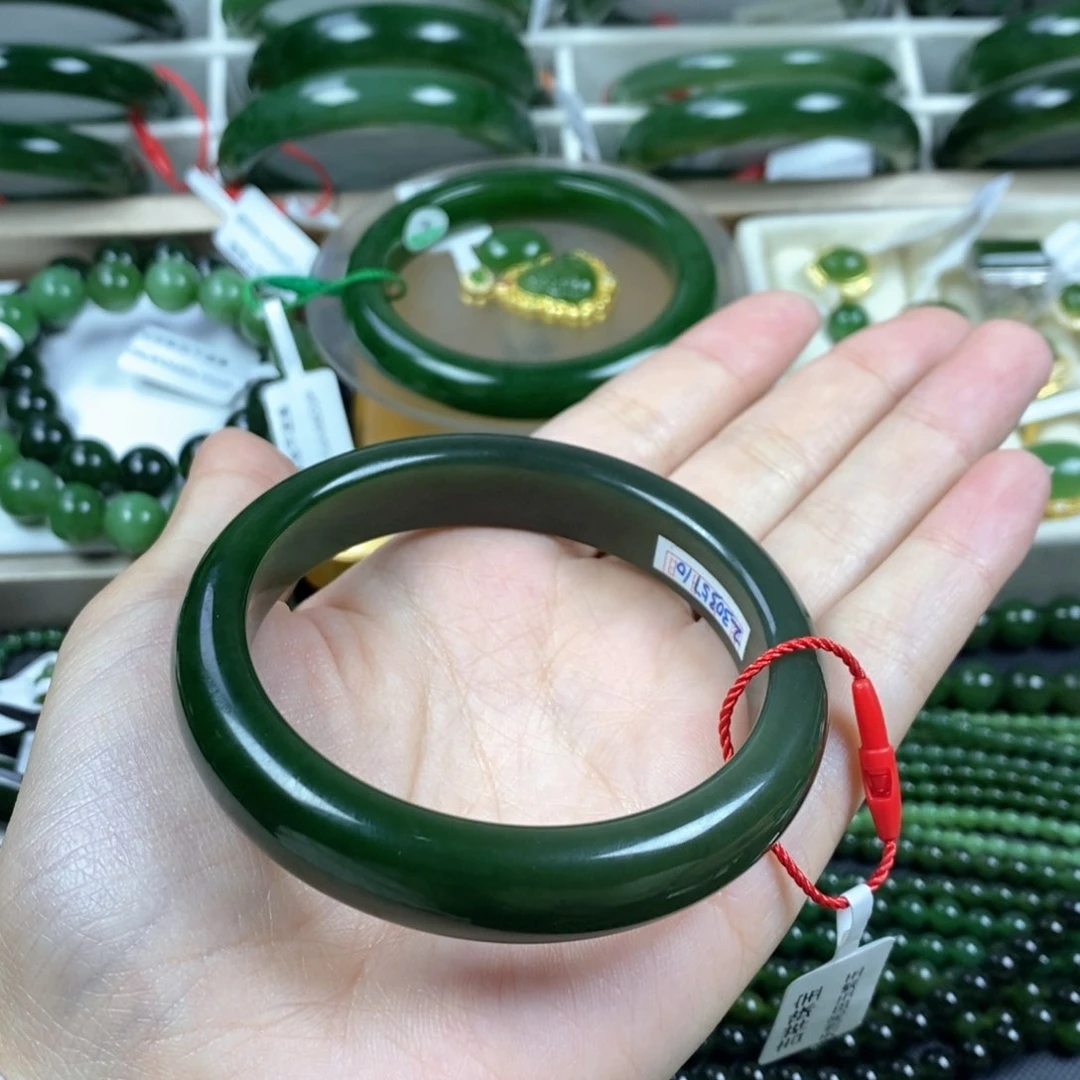 和田玉（碧玉）手镯未镶嵌我****6