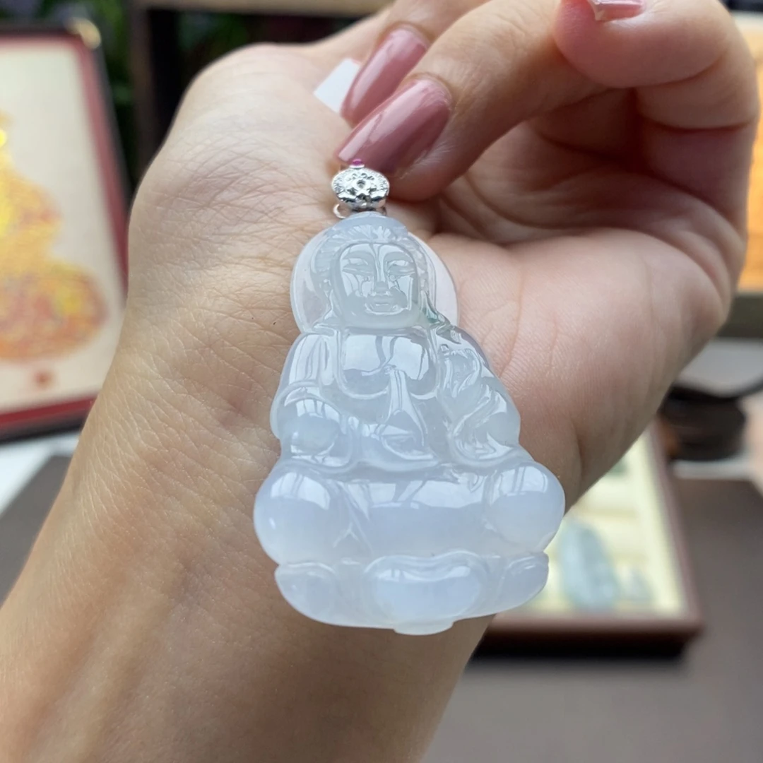 翡翠18K金镶嵌颈饰吊坠79