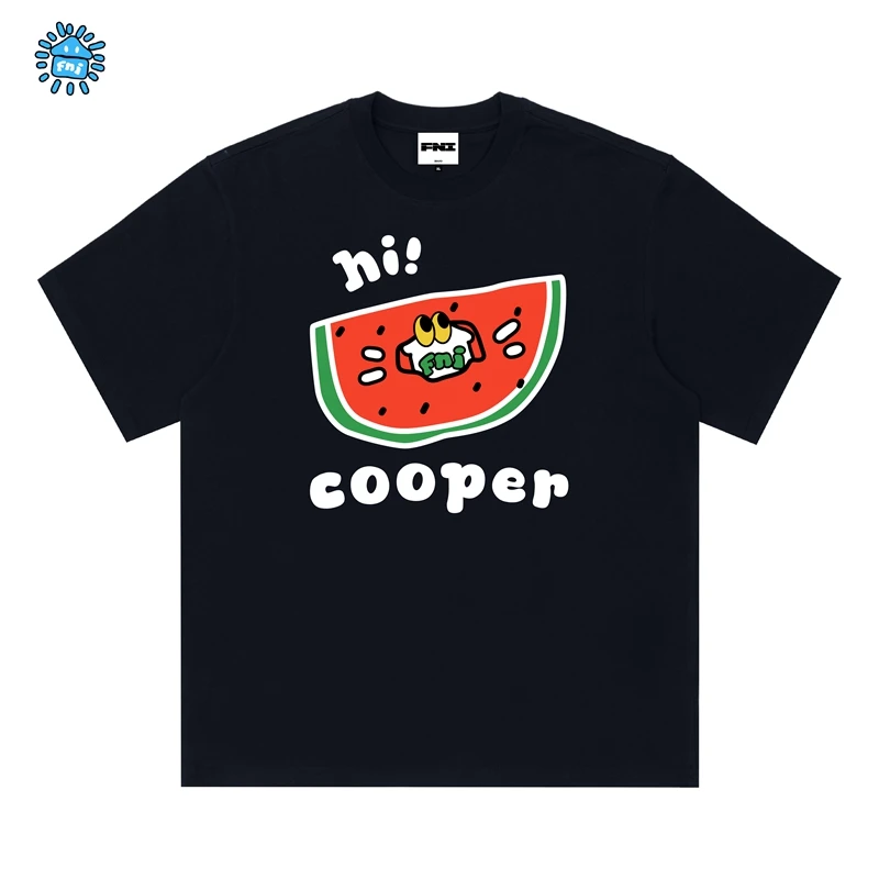FNI Cooper系列（hi！西瓜）卡通趣味纯棉短袖男女同款t恤新款发泡