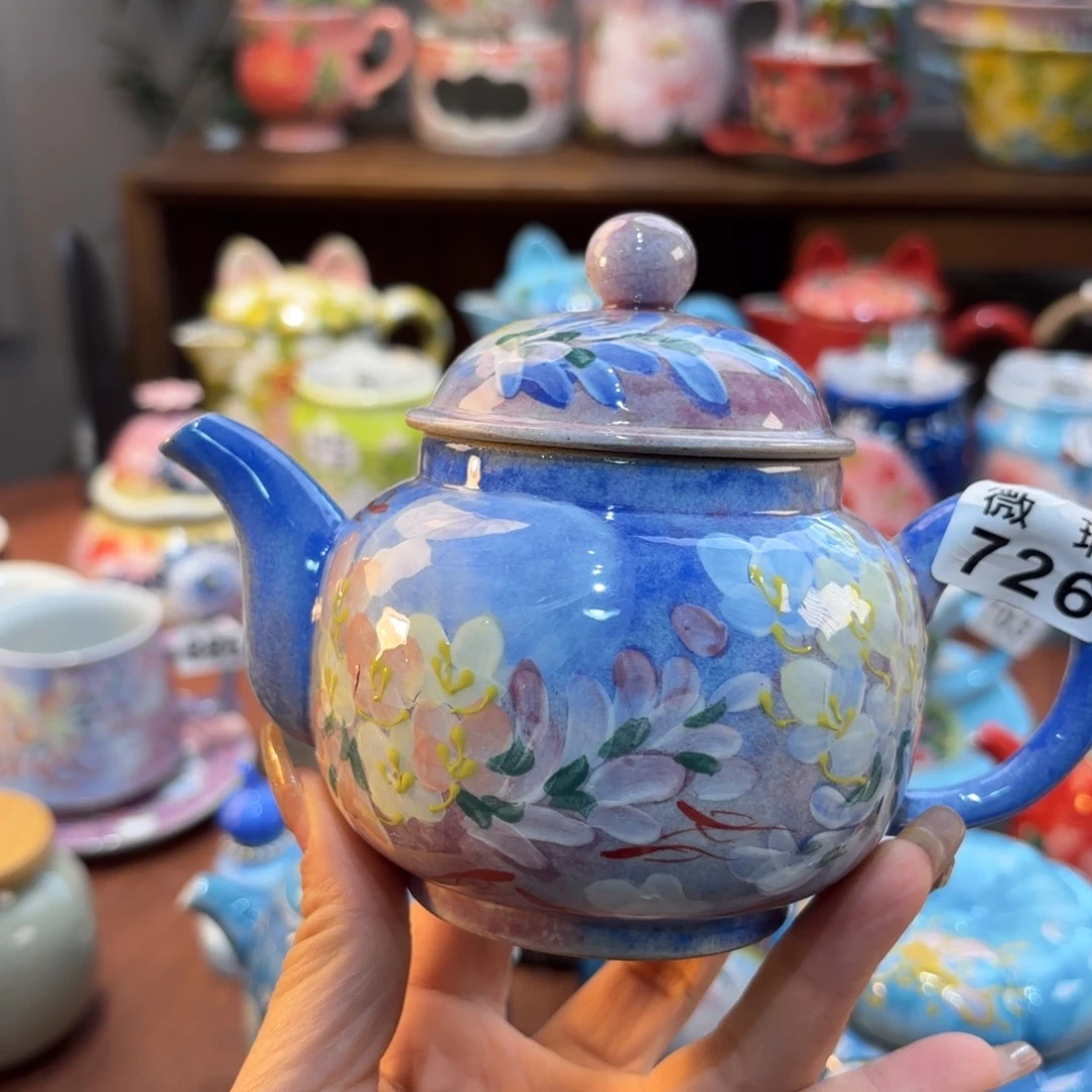 景德镇手绘高温釉下彩陶瓷茶具