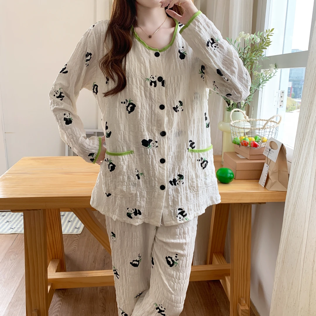 【夏季纯棉月子服】透气吸汗哺乳孕妇睡衣夏季产妇7月8带胸垫