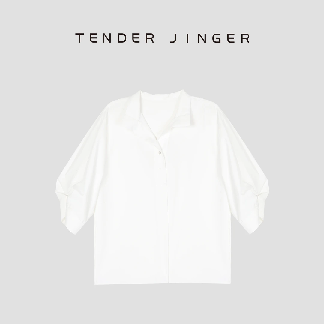 Tender Jinger【专柜】小立领七分袖衬衫T52LFK30774