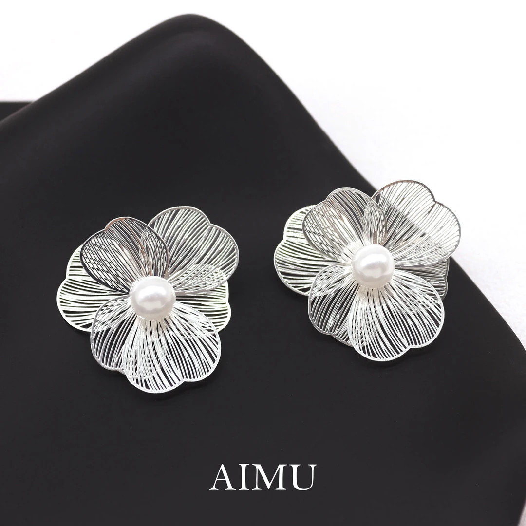 925银耳饰 植物花卉气质耳钉小众韩版欧若精灵风A9-3