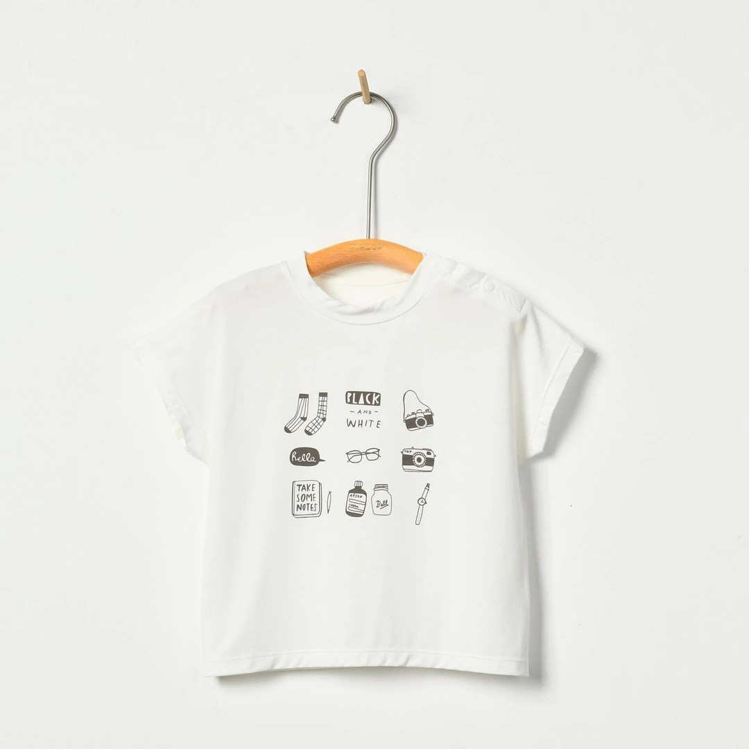 朴素耕QWXT02、QWXT01简笔画T恤圆领童装儿童女童运动男童夏季休闲