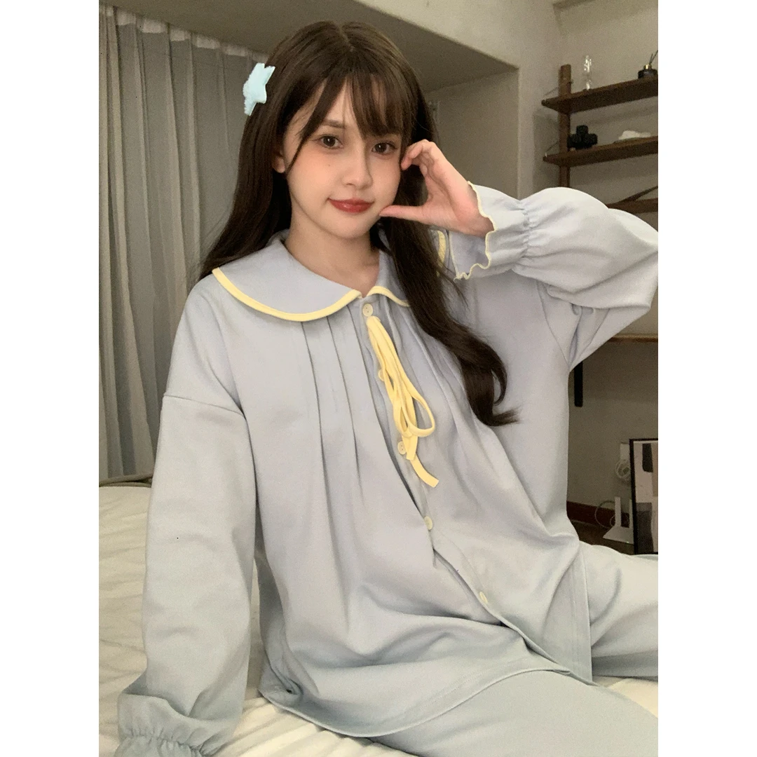 春秋季睡衣女款爆款2025新款可外穿宽松高颜值长袖大码家居服套装
