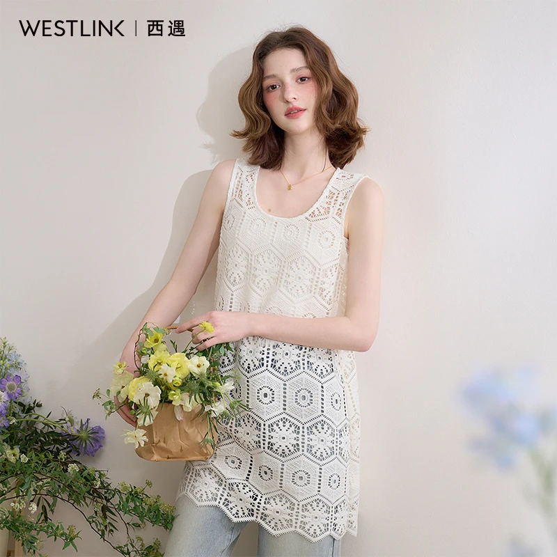 0119波西米亚度假风钩织小性感镂空背心裙女2025春季连衣裙