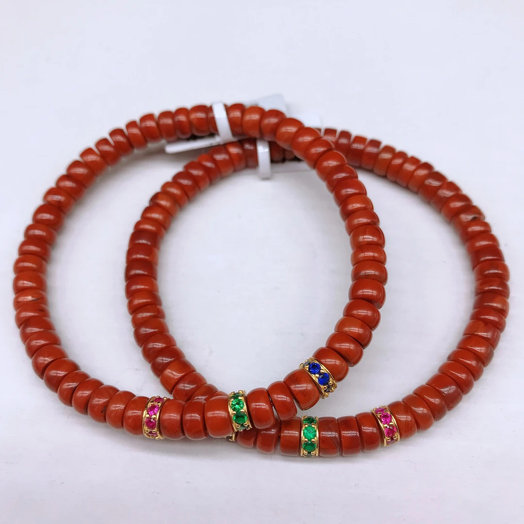 【领源】南红瓦西牛血DIY轻奢百搭隔片手串5-6mm【多样式发其一】