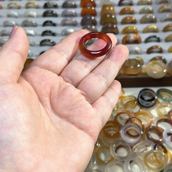 玛瑙/玉髓戒指未镶嵌明**^