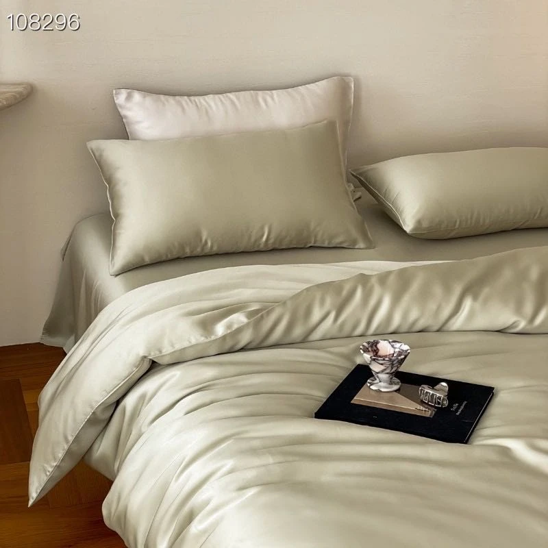 纯色轻奢床品套件四季款60s天丝凉感四件套丝滑简约家用床单宿舍