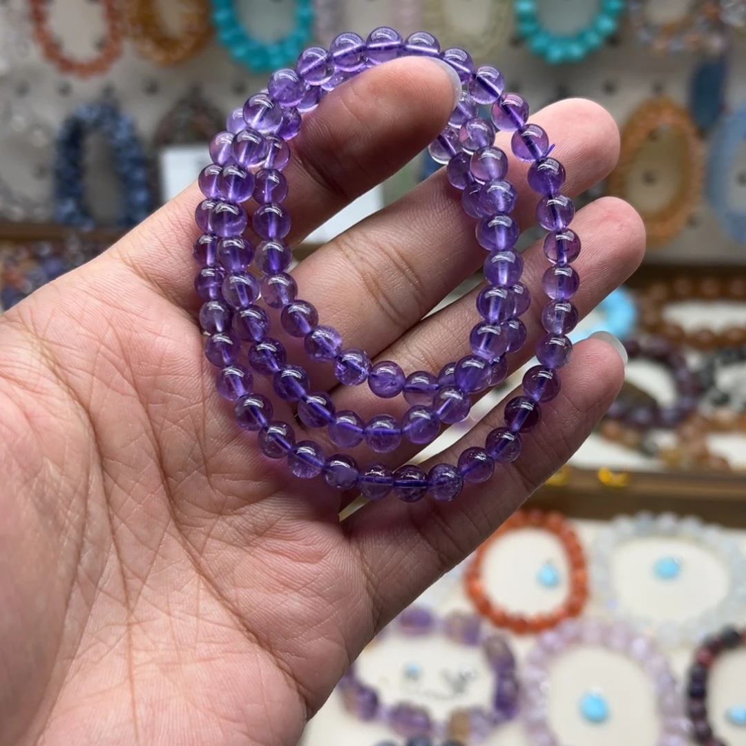 手链未镶嵌水晶紫水晶三圈