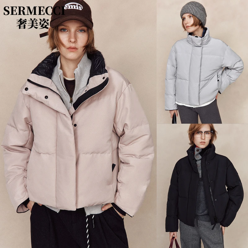 轻奢时尚高端2025冬新款保暖休闲高级感羽绒服外套面包羽绒服外套