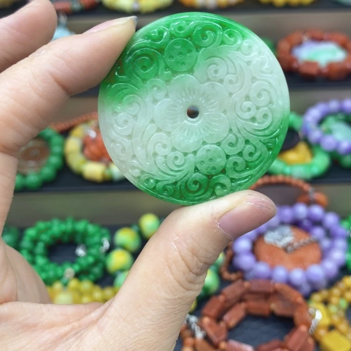 翡翠未镶嵌耳饰项链46