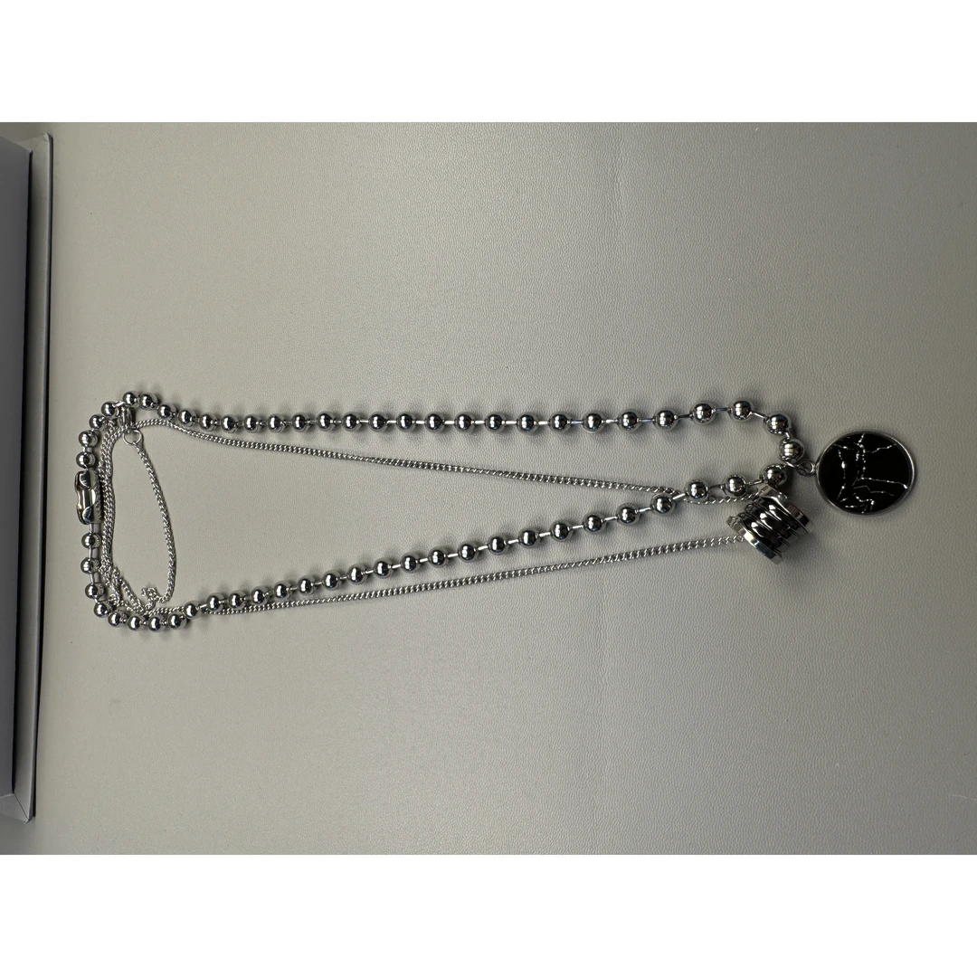 铜合金陶瓷项链 铜合金高级轻奢小众毛衣链3202