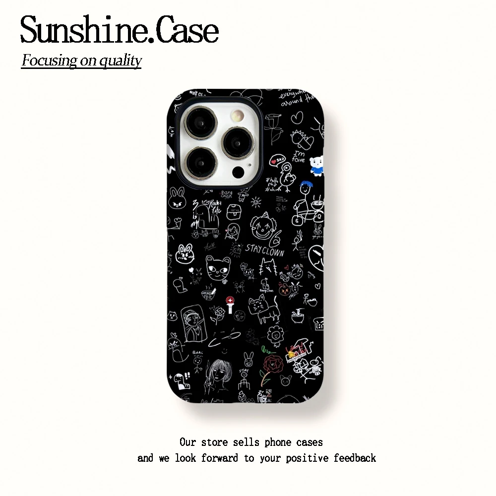 菲林二合一适用苹果华为vivo小米oppo手机壳线条小图16PRO