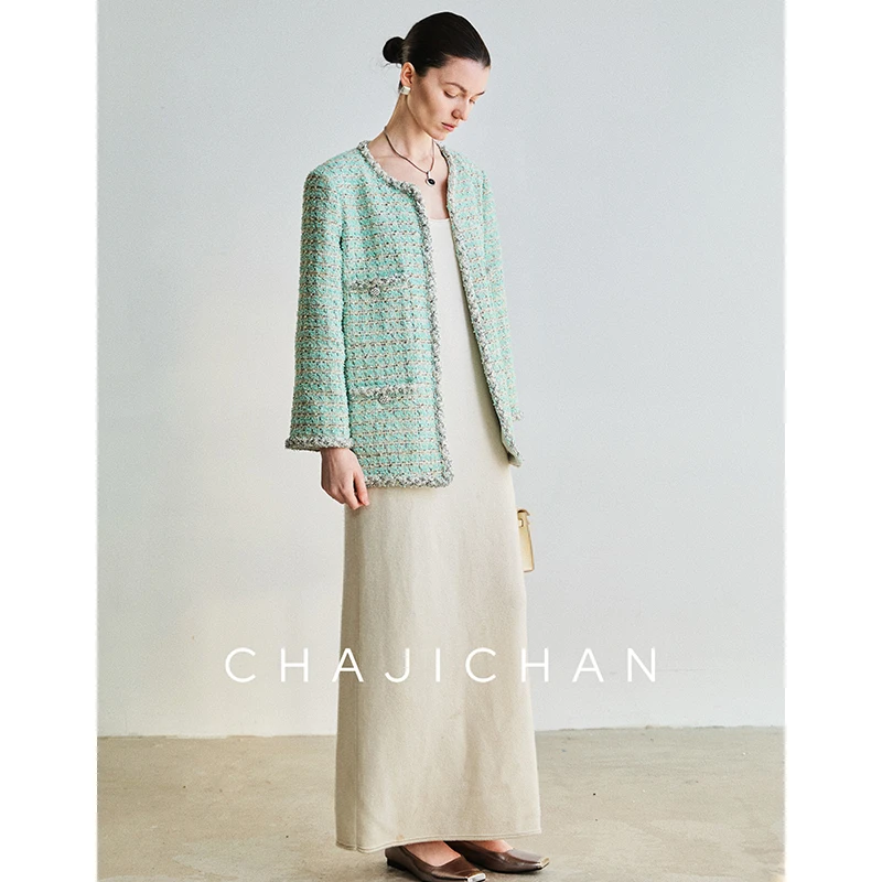 CHAJICHAN linton面料小香风外套女士春夏款气质简约风