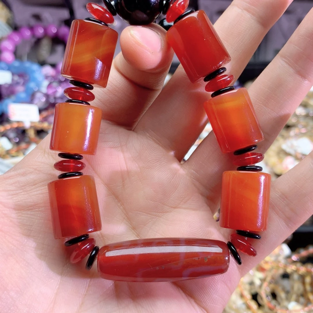 水晶手串未镶嵌火**瑞玛瑙手链