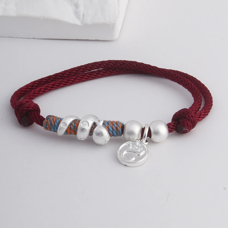 足银手链 4号链接【卷蛇手链】足银999.9手链带证书带钢印