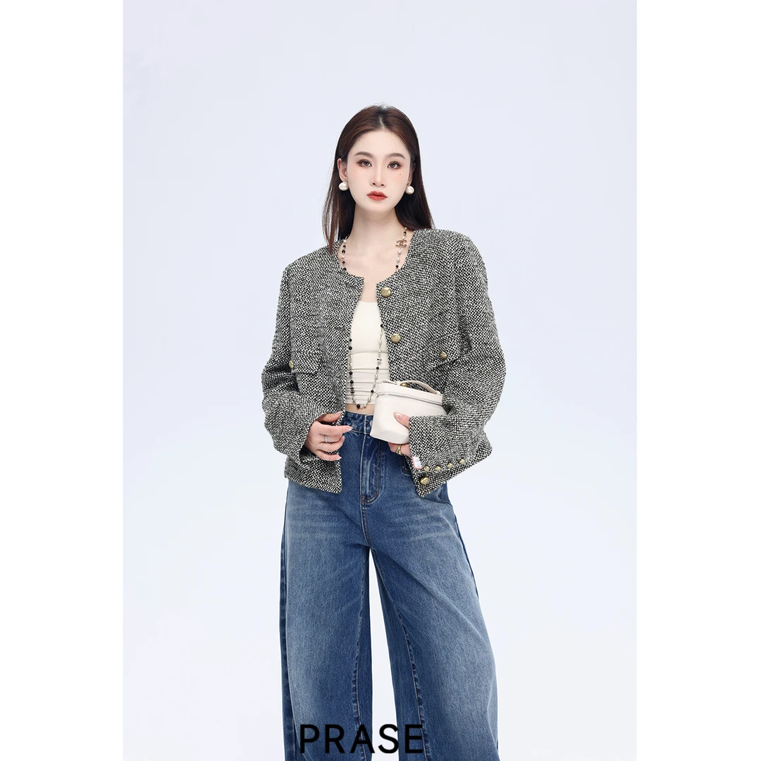 PRASE·噜【银河香香】微胖轻奢设计款秋气质小香风短外套PR507B106