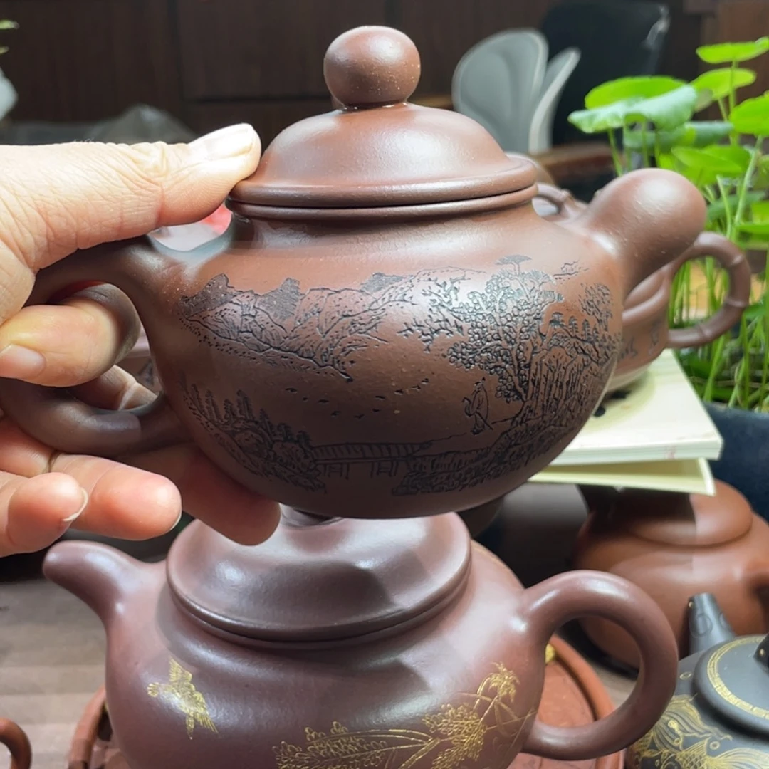 茶壶紫砂道洪莲子一厂老紫泥