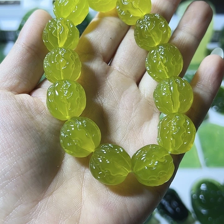 6***2蛇纹石玉合金手链